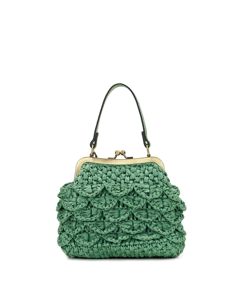 Mini Laureana Chain Crossbody - Scalloped Raffia - Image 6
