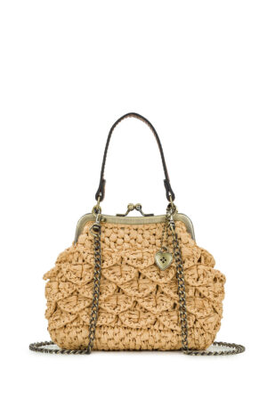Mini Laureana Chain Crossbody - Scalloped Raffia