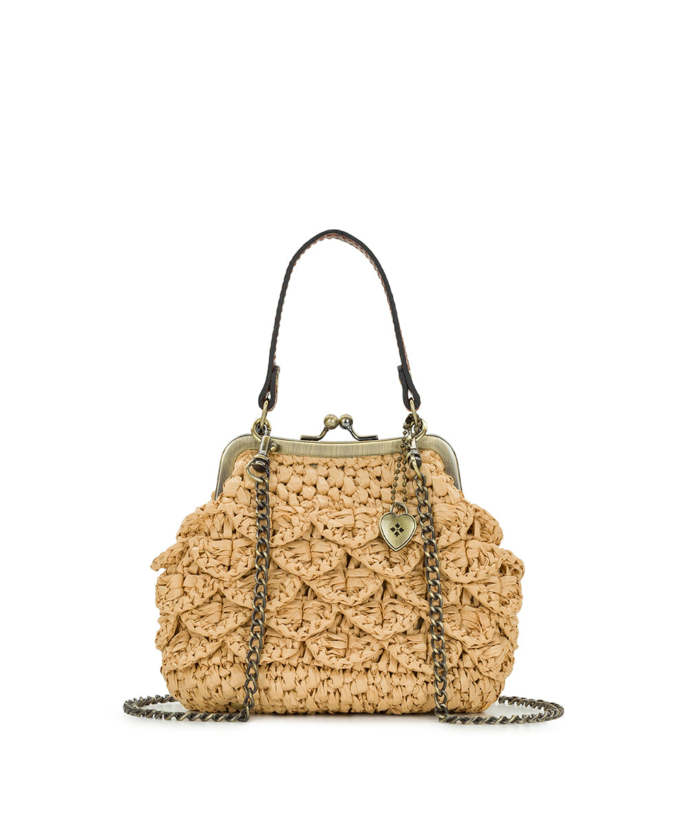 Mini Laureana Chain Crossbody - Scalloped Raffia