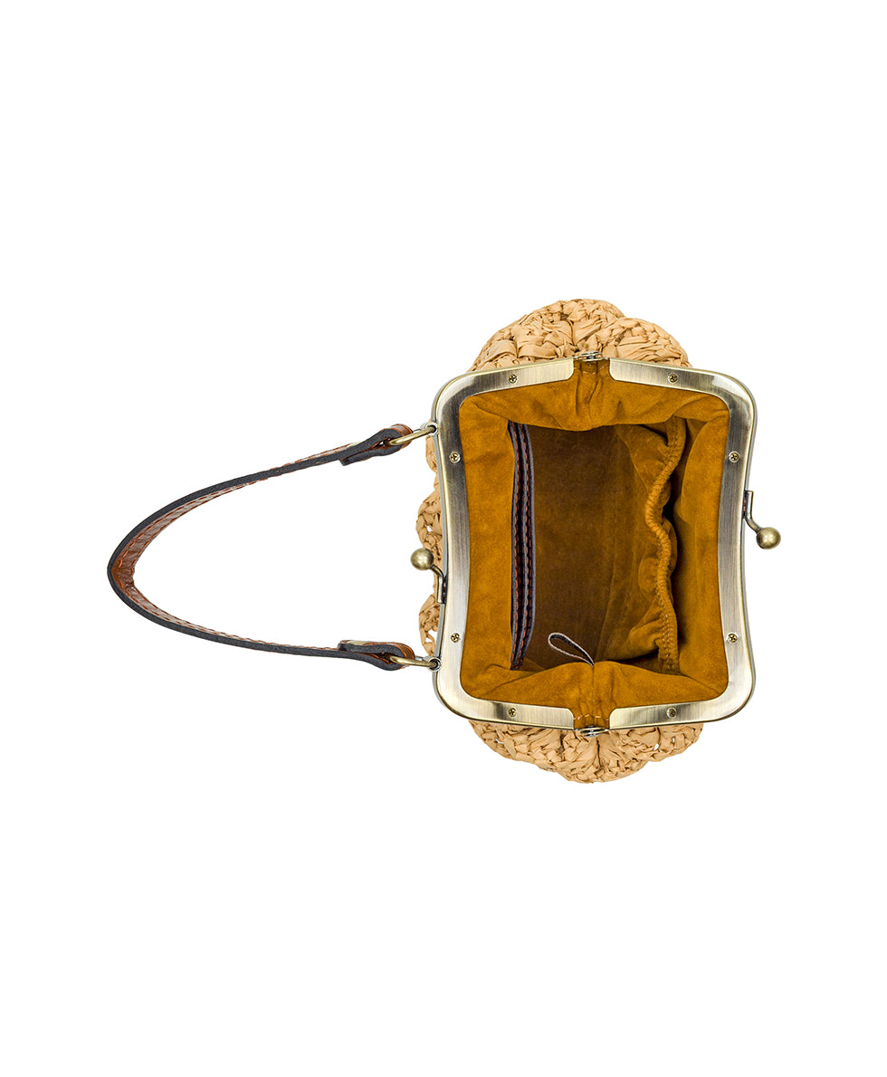 Mini Laureana Chain Crossbody - Scalloped Raffia - Image 4