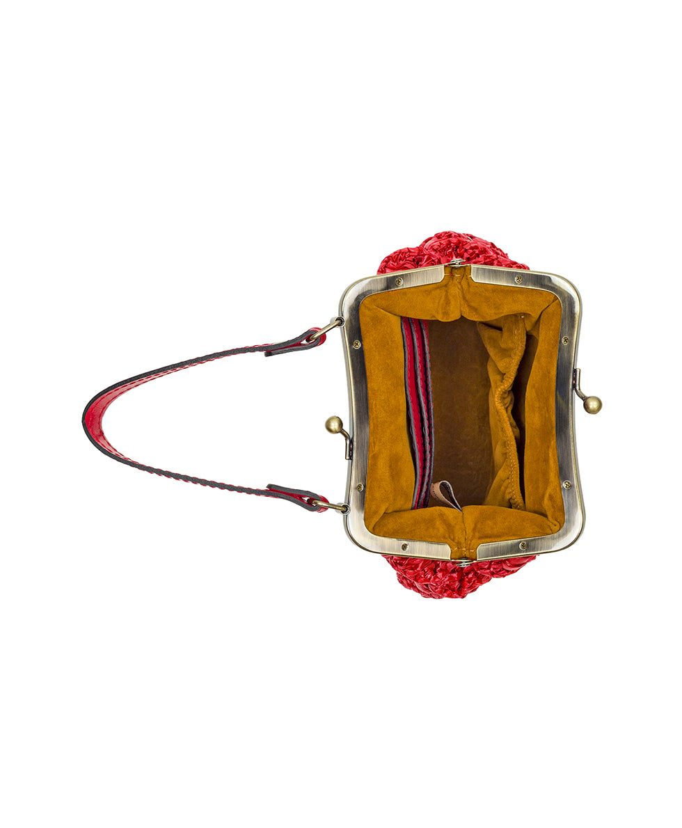 Mini Laureana Chain Crossbody - Scalloped Raffia - Image 4