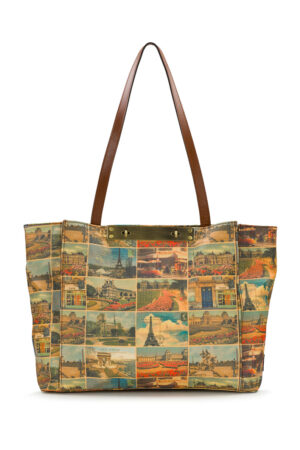 Silvi Tote - Patina Coated Linen Canvas - Postcards From Paris