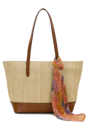 Verzi Tote with Scarf - European Natural Fine Weave