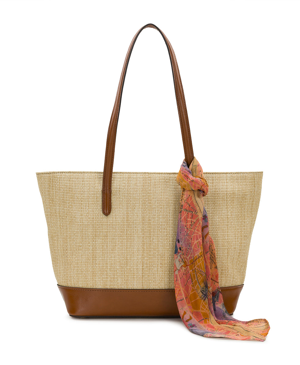 Verzi Tote with Scarf - European Natural Fine Weave