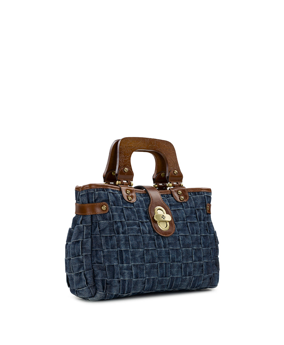 Sancia Satchel - Washed Woven Denim - Image 3