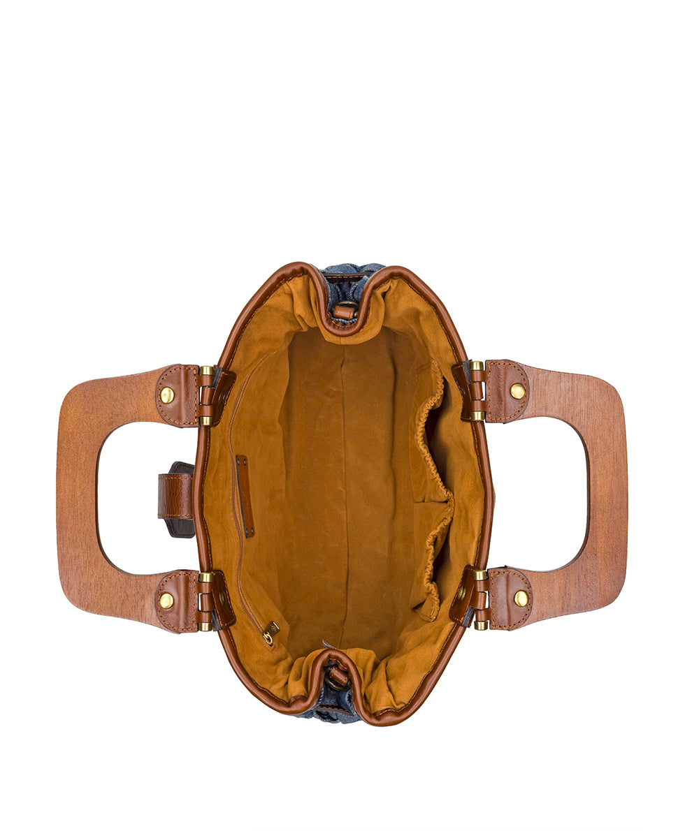 Sancia Satchel - Washed Woven Denim - Image 5