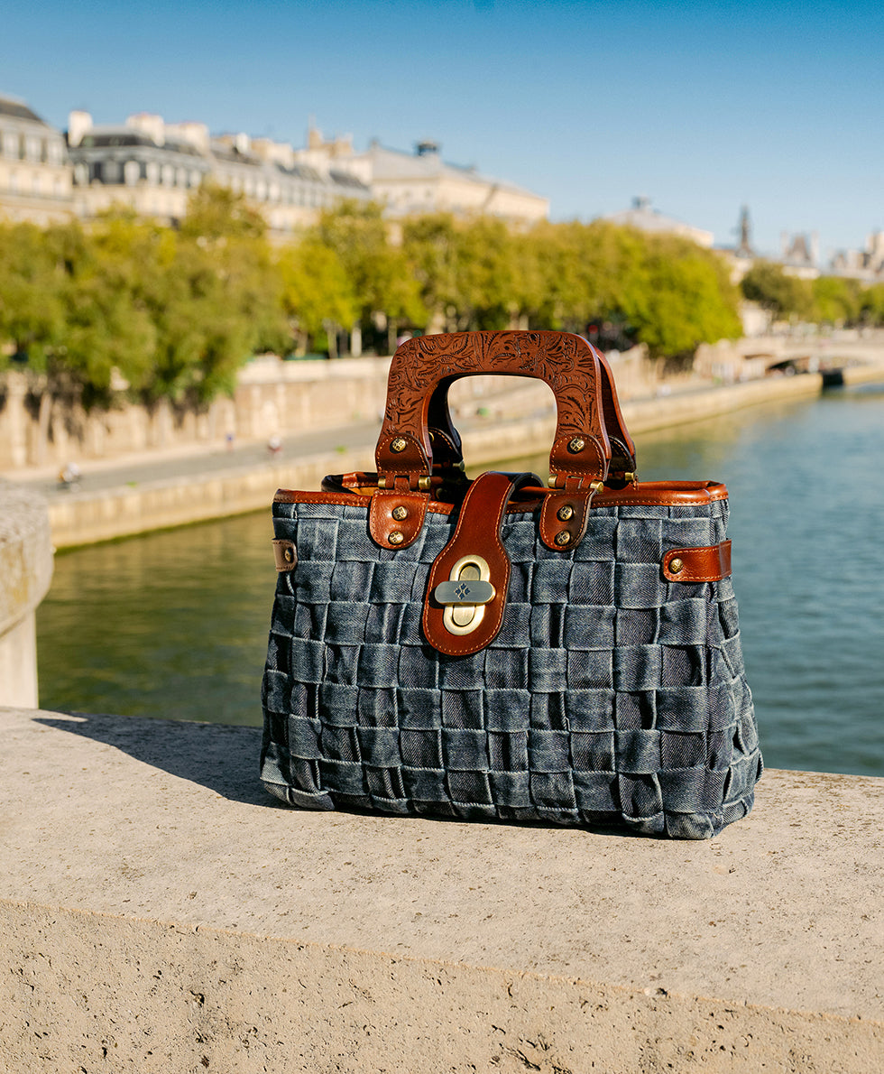 Sancia Satchel - Washed Woven Denim - Image 6