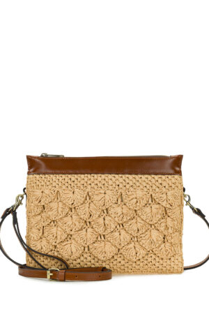Yvette Clutch Crossbody - Scalloped Raffia