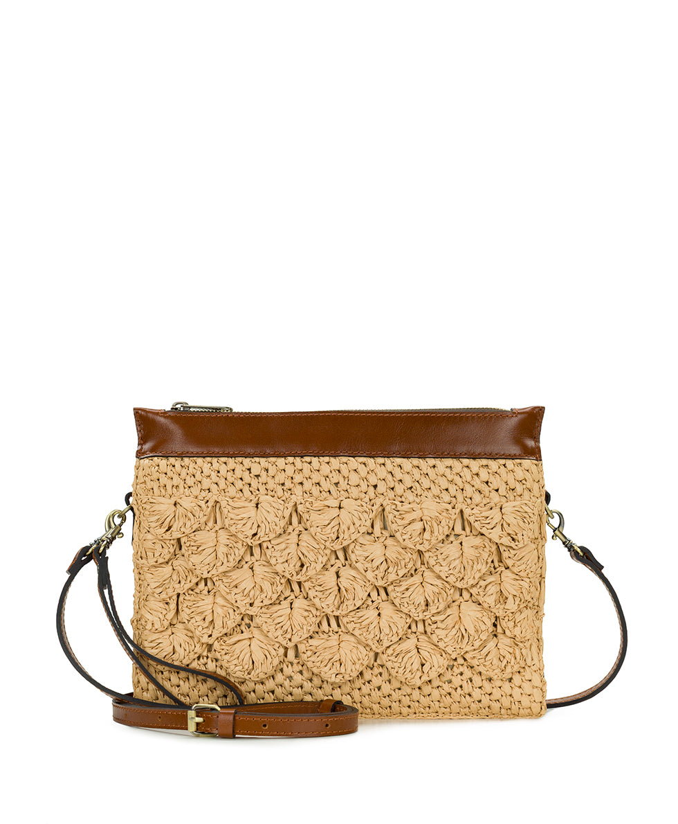 Yvette Clutch Crossbody - Scalloped Raffia