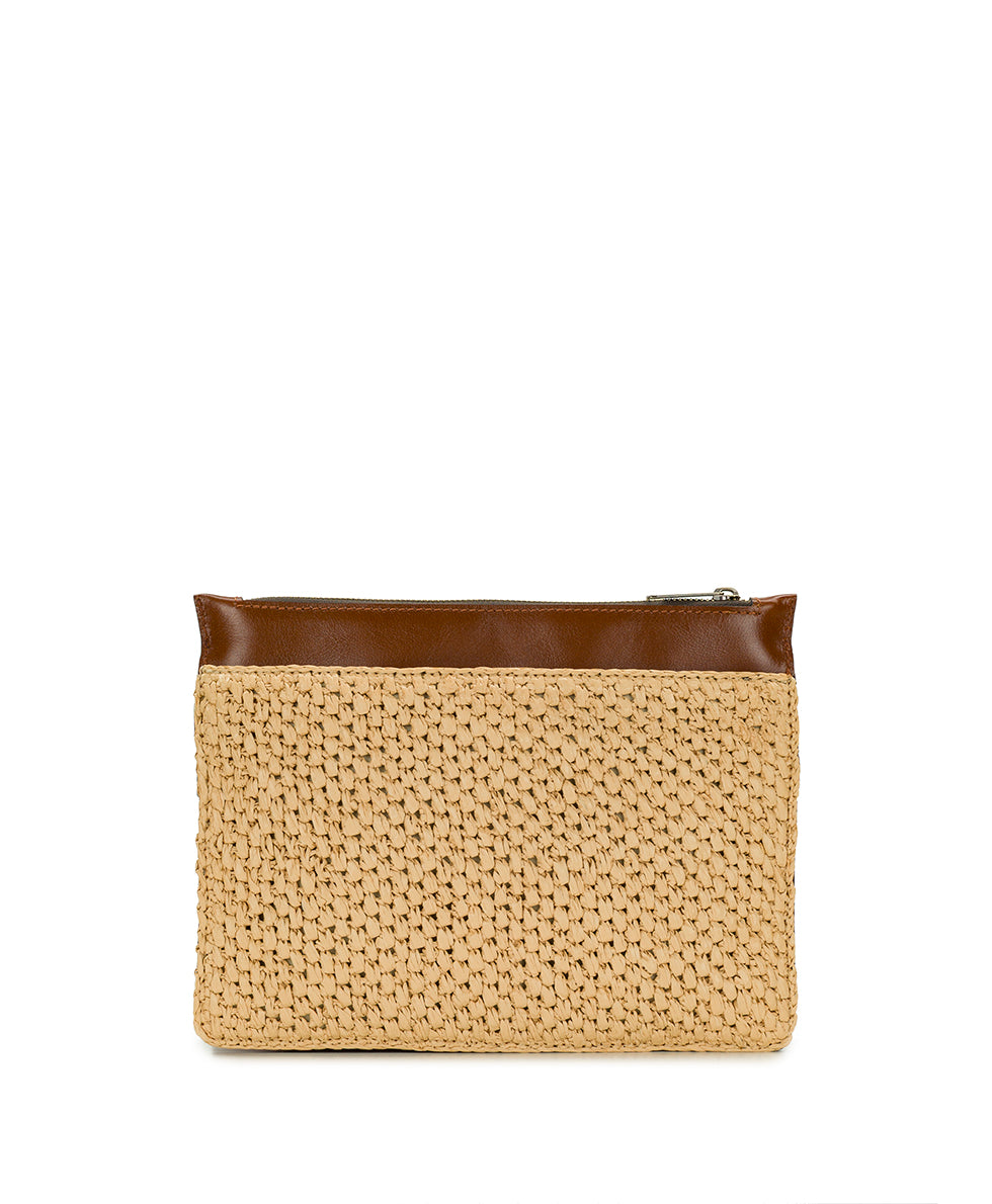 Yvette Clutch Crossbody - Scalloped Raffia - Image 2