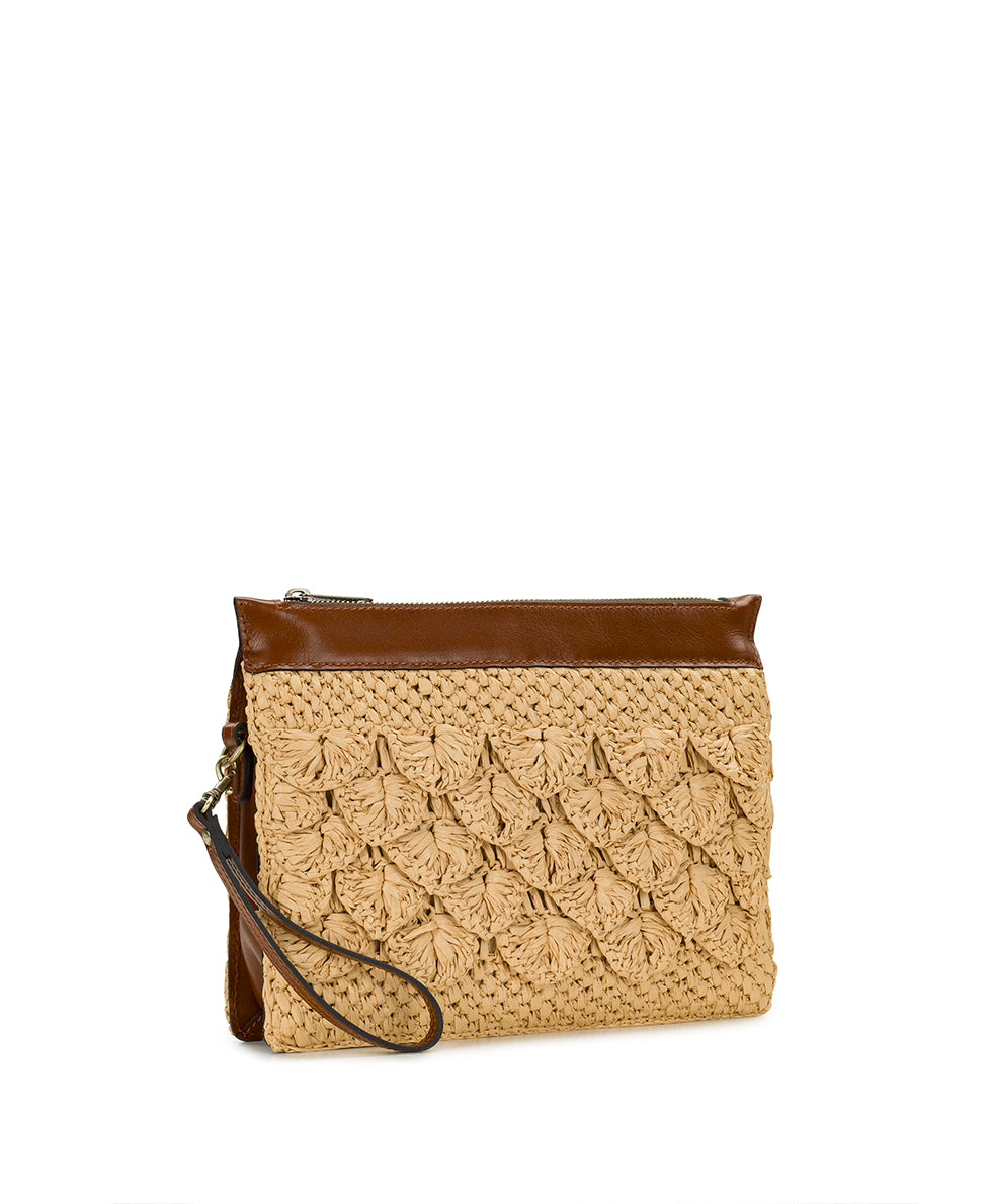 Yvette Clutch Crossbody - Scalloped Raffia - Image 3