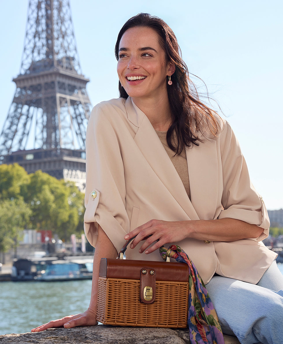 Vienne Basket Top Handle with Scarf - Spring Wicker - Image 4