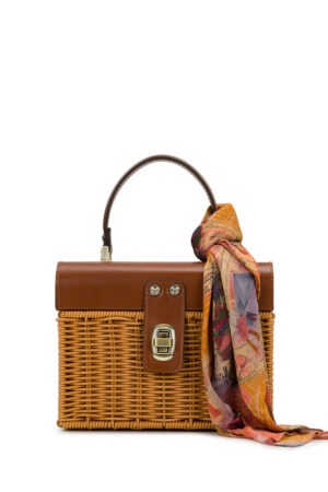 Vienne Basket Top Handle with Scarf - Spring Wicker