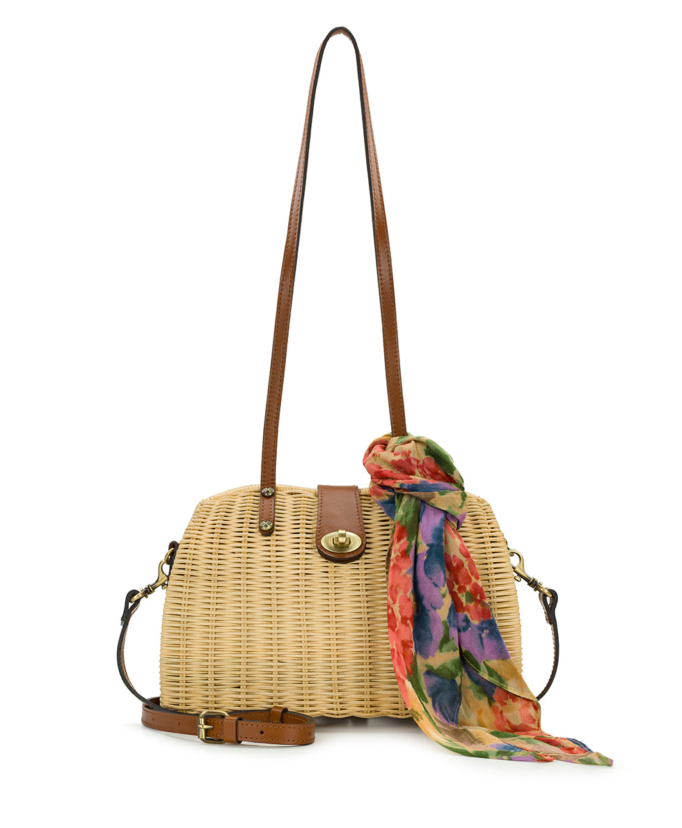 Isere Wicker Satchel with Scarf - Spring Wicker