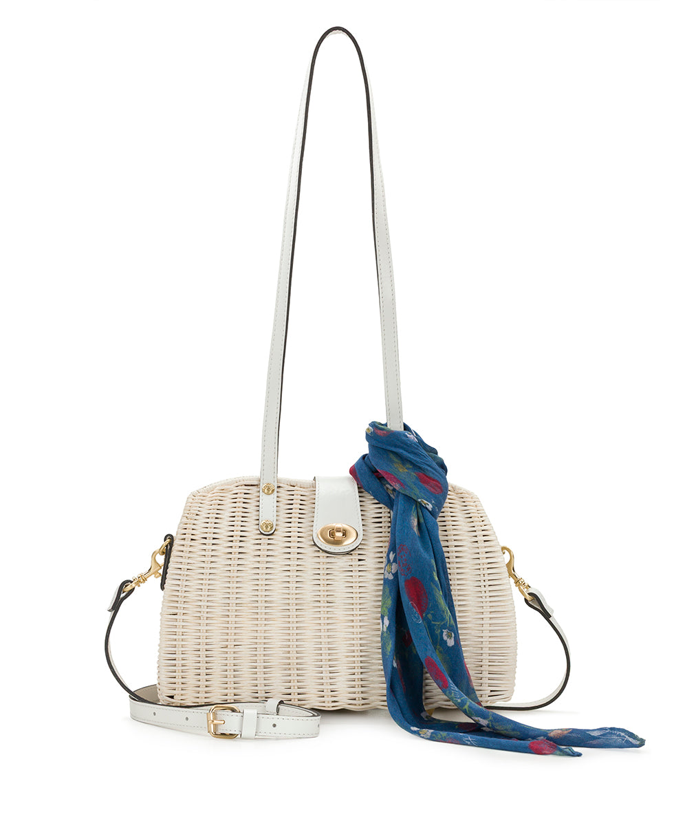Isere Wicker Satchel with Scarf - Spring Wicker - Image 11