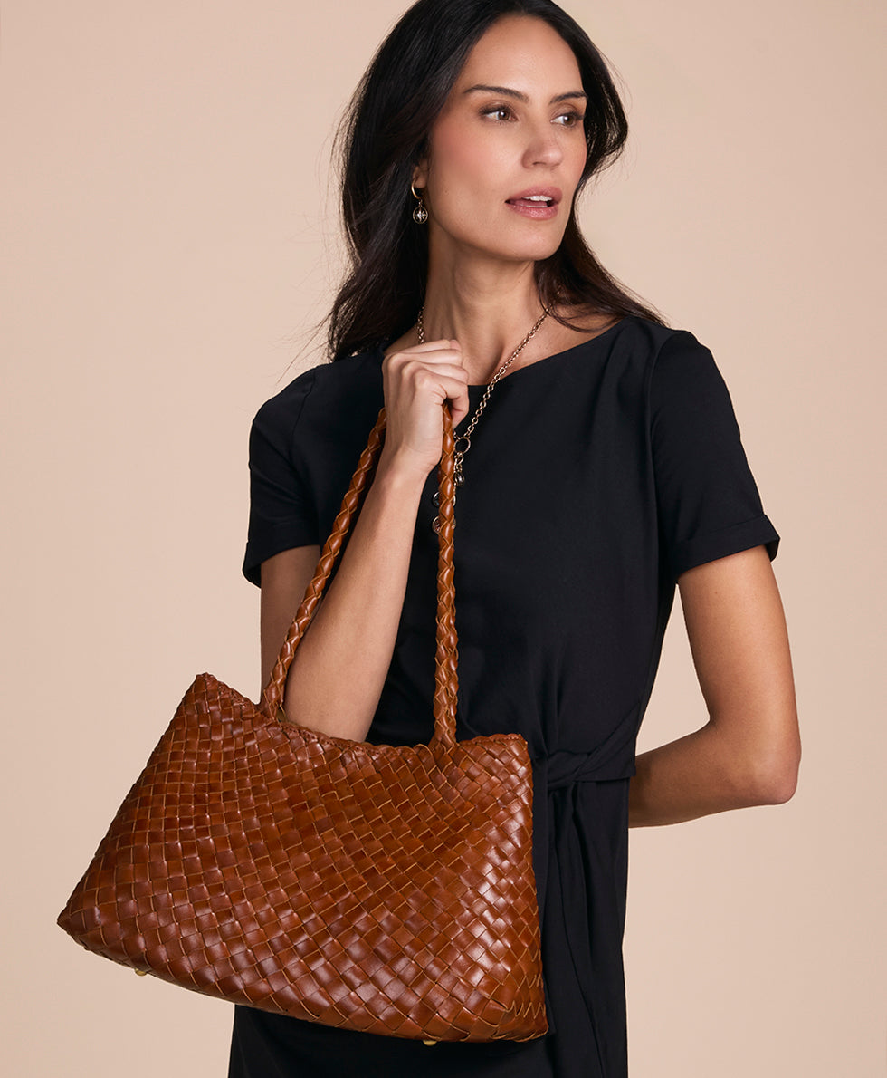 Cheri Large Satchel - Hand Stained Woven - Image 8